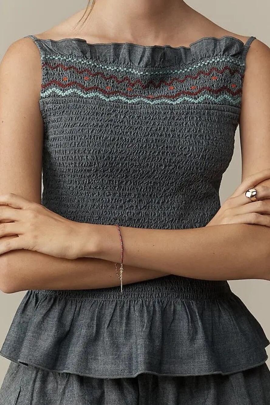 NWT Anthropologie cotton smocked tank